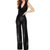 Generic Jumpsuit Paillettes Donna Salopette Loose Fit Baggy Jumpsuit Senza Maniche Tuta Senza Spalline Intere Clubwear Elegante Party Serata Jumpsuit Playsuit Glitter Pagliaccetto Scollo a V Salopette, Nero ,