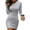 Fulidngzg Vestiti Invernali Donna Casual Corto Tubino Elegante Autunno Cotone Vestiti Cerimonia Mini Abiti Sexy Abito Maglia