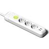 FAMATEL - Ciabatta a 3 prese + 2 prese USB + interruttore, cavo da 1,5 m, con TT | 16 A, 250 V, bianco, presa USB di ricarica rapida, protezione sovratensioni
