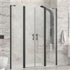 Karag Porta Saloon H200 6mm Trasparente Profili Neri - Panex 700