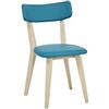 DKD Home Decor Sedia da pranzo blu poliuretano metallo (51 x 46 x 76 cm)