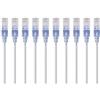 Monoprice Cavo patch Ethernet Cat6A antigroviglio, RJ45, 550 Mhz, 10 G, UTP, filo di rame puro nudo, 30 AWG, confezione da 10, 0,3 m, bianco, serie SlimRun