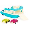 B. toys - Happy Cruisers - Traghetto - 2 Mini auto - Barca giocattolo con parti mobili - Giocattolo da bagno per bambini e ragazzi - 12 mesi +