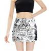 BBXWANG Gonna Paillettes Donna (IT, Testo, L, Regular, Regular, Argento)