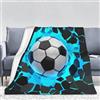 PAAHRYI Coperta in flanella, motivo calcio, per bambini, 3D, a tema sportivo, per ragazzi, adolescenti, decorazione per camere, copriletto, coperta regalo (130 x 150 cm, A)