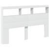 vidaXL Testiera con Contenitore a LED Bianca 160x17x102 cm