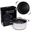 KOHERSEN Diamond Coating Pot - Honeycomb Structure Prevents Adherence - Quick Heating 60s to 200°C - Pot with Lid for Each Stove - Without PFOS and PFOA - Wed 24cm - 4.9L