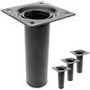PrimeMatik IO002-VCES Piedi rotondi per tavolo e mobile. Gambe in acciaio nero da 10 cm 4-pack (IO002), 60 x 60 mm