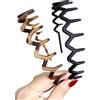 Ycfish 2 cerchietti a zig zag, per donne e ragazze, in plastica, ondulati, pettini a zig zag, in plastica nera, con denti di squalo, per donne, uomini, ragazze (nero, marrone)