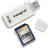 Integral Lettore di schede SD USB 2.0 per schede di memoria SD, SDHC, SDXC, adattatore USB 2.0, bianco