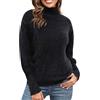 UnoSheng Maglione da donna con dolcevita in peluche, tinta unita, maglione da donna, Nero , S