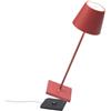 Zafferano Poldina Pro Lampada da Tavolo Ricaricabile Rosso
