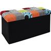 HOME DECO FACTORY HD6507 Cassapanca Patchwork Seduta Pieghevole, Ingresso, Soggiorno, Camera da Letto, Sala da Pranzo, mobile-76 x 38 x 38 cm, Poliestere Legno, Multicolore, 76 x 38 x 38