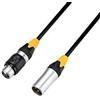 Adam Hall Cables 4 STAR DMF 0500 IP65 - Cavo DMX, Rean XLR maschio a 3 poli su XLR femmina a 3 poli, nero, 5 m