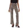 Noisy May Pantaloni a Zampa in Vita Elastica con Gamba a Zampa, Colore:Beige-Nero, Taglia:S