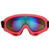 Shanrya Occhiali da Sci, Occhiali da Sci Antivento per Bambini PC, Occhiali da Snowboard e Moto, Occhiali da Ciclismo Leggeri, Ampia Vista, Unisex per Sport All'Aria(Pellicola a colori con cornice rossa)