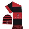 3R SPORT S.R.L. Set Kit Milan Sciarpa Tubolare + Berretto Ufficiale Invernale in Acrilico SETMIFA2210CUFRNRI2152