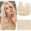 S-noilite Extension Capelli Veri Biadesivo, 10Pcs 20g Extension Biadesive Capelli Veri, Naturale Biadesive Capelli Veri Lisci, 100% Remy Human Hair Tape in Hair Extensions, 35CM Biondo Platino #60
