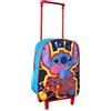 CARTOON Zaino asilo trolley Stitch, Disney, borsa per la scuola con manico allungabile, tempo libero, zainetto per bambini