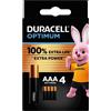 Duracell Optimum Aaa B4 4 Pile Blister