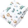 TupTam Tappeto Play Mat Per Bambini e Neonati Coperta 120 x 120 cm Gioco Imbottita XXL, Circa 120 cm/Volpi/Aerei/Palloncini/Verde