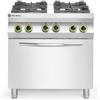 Hendi Fornello a gas a 4 fuochi con forno a convezione GN 1/1, HENDI, Kitchen Line, 230V/3000W, 19kW, 800x722x(H)900mm
