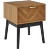HOME DECO FACTORY, HD0303, comodino per camera da letto, modello Felix, collezione Lounge Edition, mobili contemporanei, mobile, comodino, 40 x 50 x 40 cm, marrone-nero