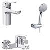 Ideal Standard - Ceraflex, Set miscelatori bagno, Kit rubinetti monocomando per lavabo con bocca alta e per vasca o doccia, Cromato