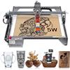 VEVOR Macchina per incisione laser 5 W, 40 x 40 cm, superficie di incisione laser 455 ± 5 nm laser a luce blu, 10.000 mm/min, compatibile con LightBurn & LaserGRBL per legno, plastica, acrilico,
