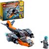 LEGO Creator Cyber-Drone, Set 3 in 1 con Astronave Drone e Minifigure Trasformabile in Robot Giocattolo Mech o Scooter Spaziale, Minifigure, Giochi per Bambini e Bambine da 6 Anni, Idee Regalo 31111