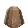 DRW Lampada da soffitto in corda e metallo naturale, marrone e verde, 40 x 40 x 39 cm