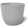 POTS&MORE Vaso per piante Novo 30 (diametro 31 cm, design rotondo, colore grigio chiaro, altezza 25,6 cm, vaso in plastica, per piante da appartamento) VP043002