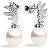 Secret & You Orecchini Flora in Perle Coltivate d'Acqua Dolce Bianche a Goccia da 8-9 mm con Zirconi | Secret & You | Argento Sterling 925
