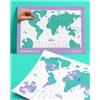 Luckies - Mappa da Grattare al Neon, Formato A3, Mappa del Mondo Verde