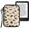 kwmobile Custodia Universale per eReader - Copertina in Neoprene beige/marrone/oro con Chiusura a Zip - Misura 17 x 12 x 2 cm - Astuccio portatablet