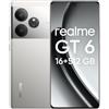 realme GT6 Smartphone, 5G Cellulare 16+512 GB, Snapdragon 8s Gen 3, Display ultra luminoso da 6000nit, 50MP+50MP+8MP Fotocamera, telefono, 5500 mAh Batteria, senza adattatore, Argento Fluido