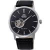 Orient Classic Open Heart - Orologio Uomo Automatico a Carica Manuale Elegante Cinturino In Pelle Nero Cassa In Acciaio Quadrante Nero - TAG02004B0 AG02004B