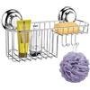 MaxHold Sistema di Vuoto Cestello Multi-Funzionale Combo - Nessuna Perforazione - Acciaio Inossidabile Nessuna Ruggine - Utilizzabile in Bagno e Cucina
