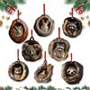 Xiujuers 8 Pezzi Ornamenti Natalizi con Animali, 2D Decorazioni in Acrilico per Albero di Natale, Ciondoli e Addobbi con Animali