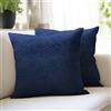 Encasa XO Fodere Per Cuscini 40x40 cm Set Di 2 Encasa | Fodere Per Cuscini Per Divano In Velluto Trapuntato Tinta Unita | Solo Fodere Senza Inserto | Tessuto Trapuntato Su Entrambi I Lati | Blu navy