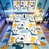 Homemissing Set di biancheria da letto per bambini animali della giungla - Dinosauro copripiumino per ragazzi e ragazze, carino Cartoon