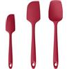 U-Taste Spatole Silicone Set di 3: 250℃ Resistente al Calore, Gomma Flessibile senza BPA Cucchiaio Leccapentola, Raschietto per Pentole Antiaderenti per Cucina Cottura Miscelazione (Rosso)
