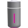 Agnixnaf 230ml Umidificatore per Auto Mini con Luce Notturna Colorata - Aromaterapia Nebbia Spruzzante USB per Ufficio Camera da Letto (Grigio)