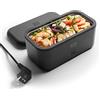 monbento - MB Warmer Onyx - Scaldino elettrico portatile per auto con cavo - Scatola per il pranzo ideale per l'ufficio e i viaggi di lavoro - Scatola Bento sicura e resistente - Nero