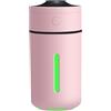 agnixnaf Mini Umidificatore per Auto con Luce Notturna Colorata, Umidificatore Aromaterapia Nebbia Spruzzante, 230ml, Rosa