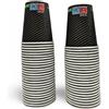 Terryshop74 Kit 100 bicchieri XXXL 250 ml in carta per bevande calde e fredde cappuccino the birra bibite (Nero Rigato)