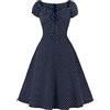 BiilyLi Donna Pois Abito Audrey Hepbun retrò Elegante Abbottonare Vestito Rockabilly Cocktail Anni'50 Swing 1950s Partito Vestiti