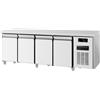 Ristoattrezzature Modello: 115360040112976,Tavolo frigo refrigerato 4 porte in acciaio inox -2 +8 °C 223x70x85h cm tropicalizzato