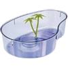 Pet's Market Thasos Tartarughiera Acquario per tartarughe d'acqua,Vaschetta per Tartarughe d'acqua a forma di goccia,Tartarughiera in plastica per piccole Tartarughe,con isola,palme 31.5x21.5x8cm