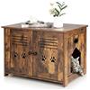 COSTWAY Mobile per Lettiera Gatti, con Doppie Porte a Feritoia, Ingresso Laterale, Cuccia e Toilette, Mobiletto Multiuso per Ingresso e Soggiorno, Portata 50 kg, 70 x 52 x 51 cm